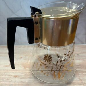 Elegant Gold and Black Glass Coffee Carafe